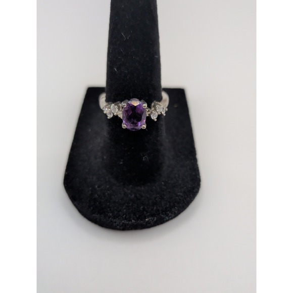 Jewelry - Oval Natural‎ Amethyst Sterling Silver Ring Size 6.5